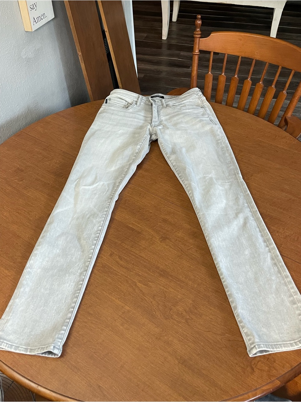 Outpost Makers Original Straight Stretch Jeans Mens 30x32  Light Gray